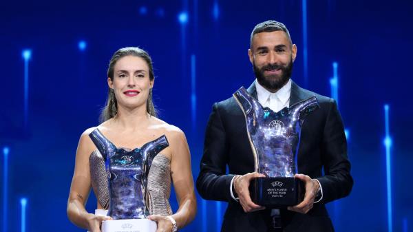 卡里姆·本泽马和亚历克西娅·普特拉斯佩戴的腕表配得上他们赢得的欧足联年度最佳球员